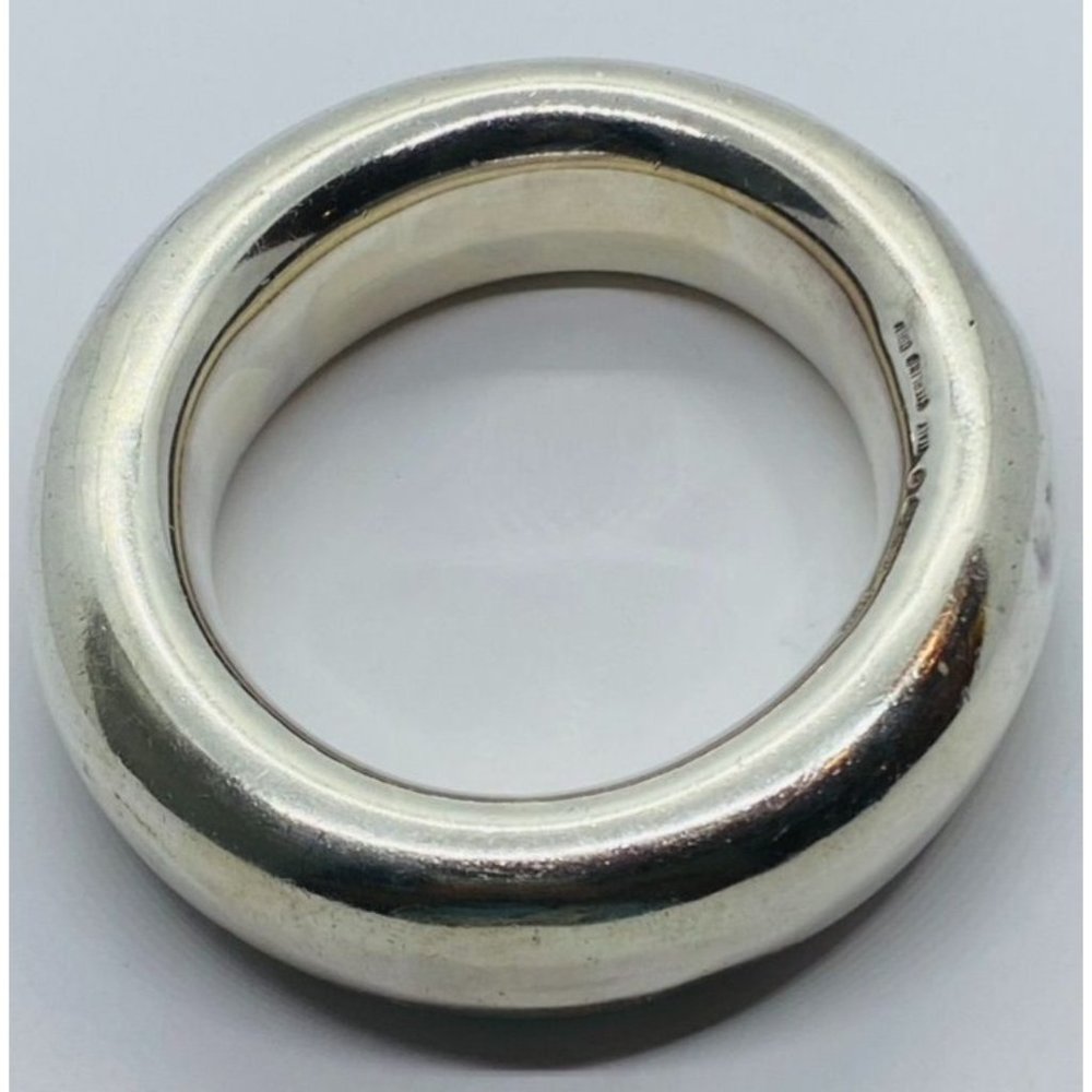 TIFFANY & CO STERLING SILVER ELSA PERETTI (1981) BANGLE DONUT - Picture 6 of 9